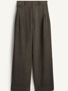 Zara SRPLS Mens Linen Pants Size M -Brown